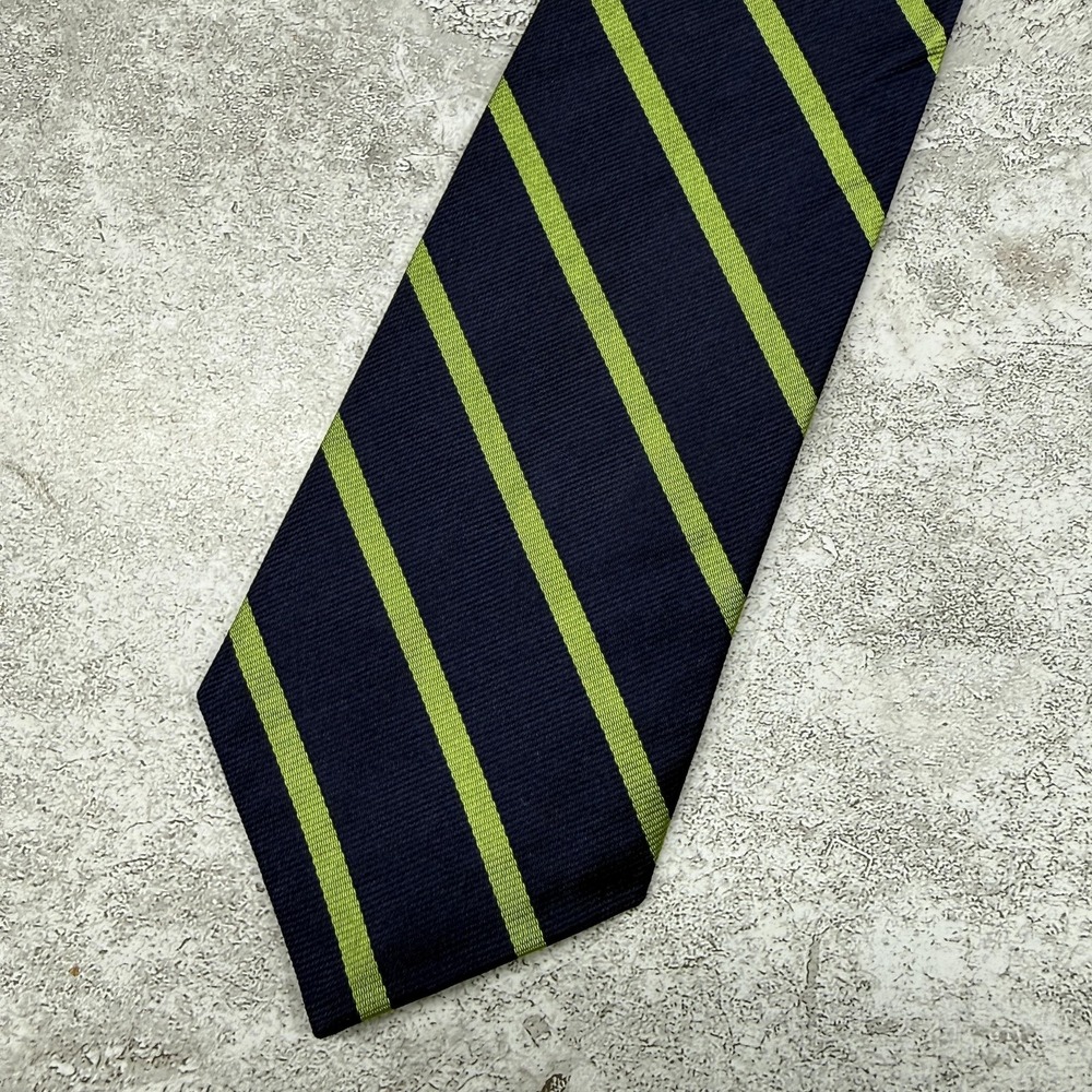 J.CREW Silk Tie‎ Mens One Size Blue Striped Pointed Made In USA Necktie